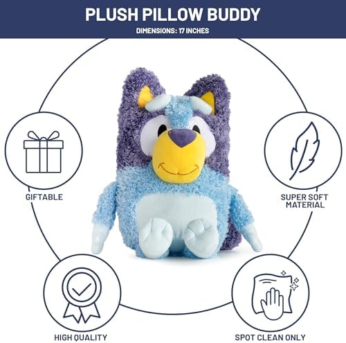 Jay Franco Bluey Stuffed Pillow Buddy - Plush Toy
