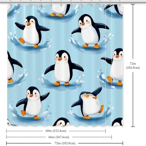 Fun Blue Penguin Bath Kurin Waterproof Durable
