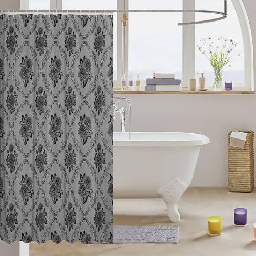 72x72 - Waterproof and Stylish 12-Hook Shower Curtain for Adults