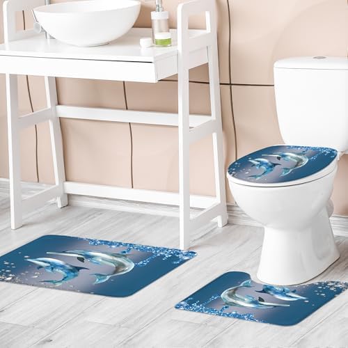 Riyidecor Dolphin Beach Decor Set for Your Bathroom