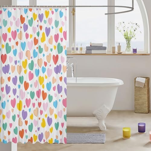 Manfei Love Heart Shower Curtains