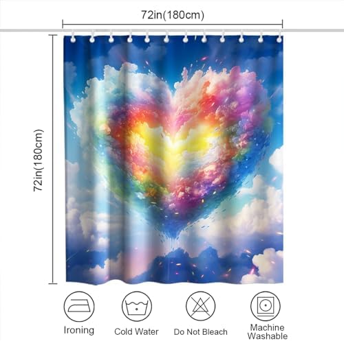 Landscape Valentines Day Bath Curtain