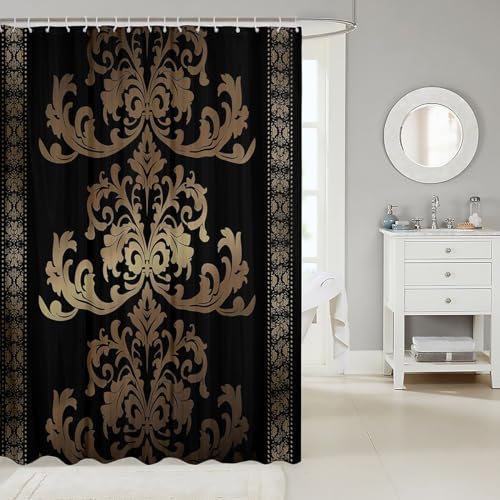 Feelyou Vintage Damask Bath Curtain Set