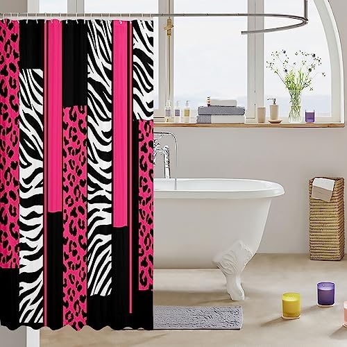 Adorable Leopard and Zebra Shower Curtain for Kids