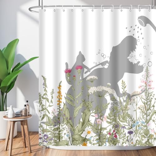 Funny Dinosaur Cat Shower Curtain