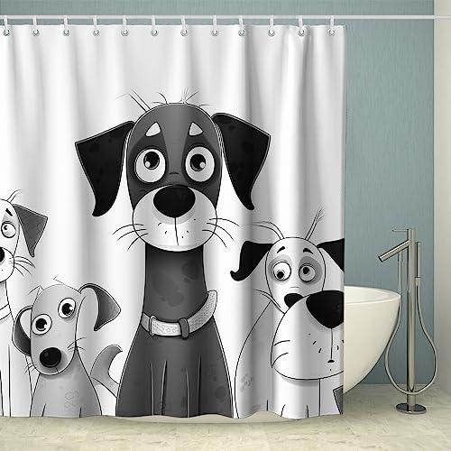 Elegant Spot Dog Bathroom Shower Curtain Set