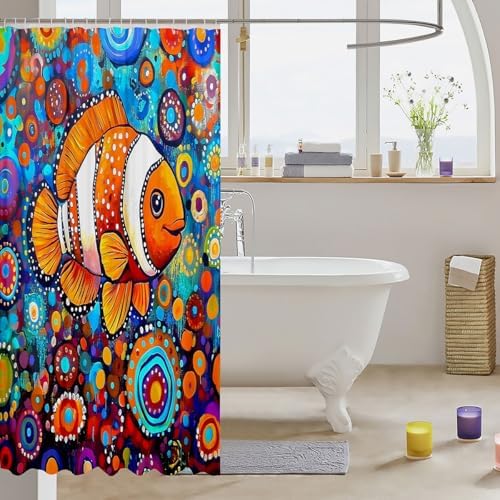 Manfei Clownfish Talk - Eco-Friendly Washable Bathroom Curtain
