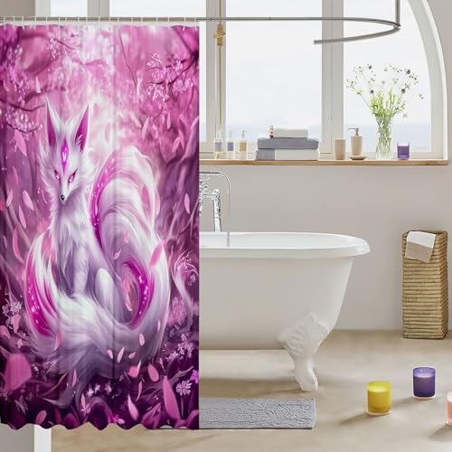 Feelyou Pink Fox Bath Curtain 72x72