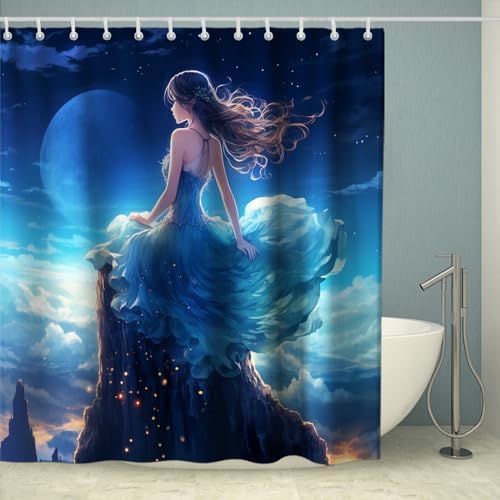Elegant Fantasy Girl Bath Curtain