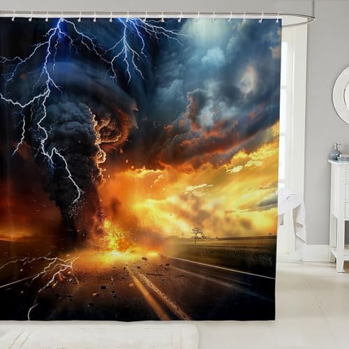 Castle Fairy Tornado Shower Curtain Set for Kids and Adults