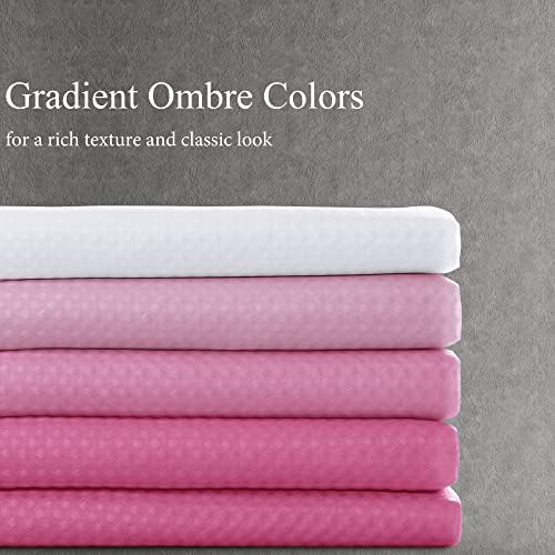 Light Pink Shower Curtain Set with 12 Metal Hooks for the Bathroom