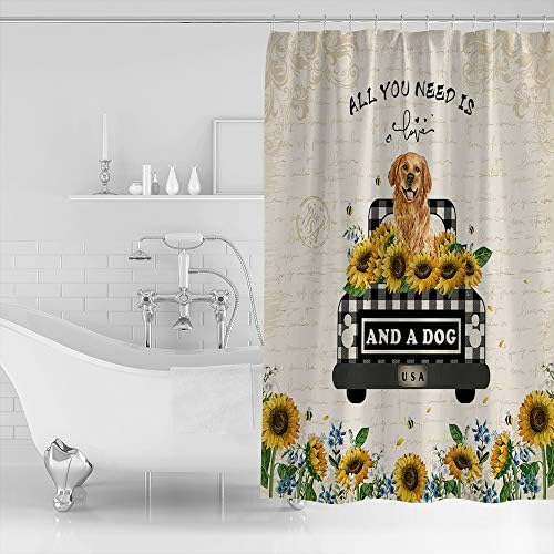 Waterproof Bathroom Shower curtain set 12 hooks Buffalo check plaid modern design