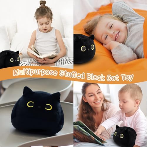 Black Cat Plush Pillow Soft Comfortable for Your Cat