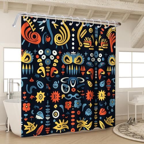 A Colorful Bohemian Washable Shower Curtain