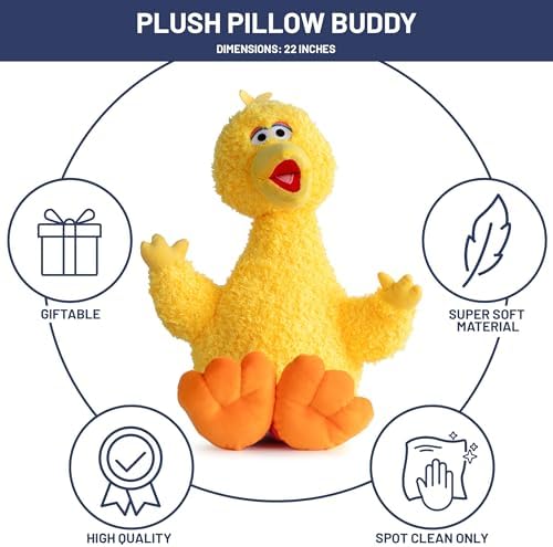 Jay Franco Sesame Street Big Bird Plush Pillow Buddy - Soft Cuddly