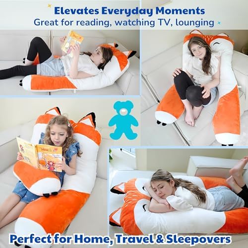 LUNAMIRA Fox Kids Body Pillow - Ultimate Comfort for Kids