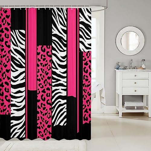 Adorable Leopard and Zebra Shower Curtain for Kids
