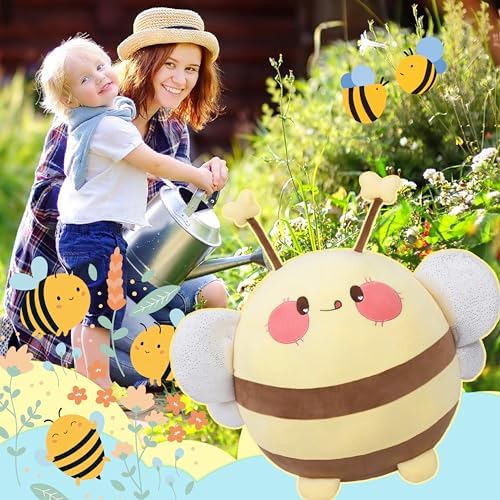 Adorable 16-inch Bee Plush Pillow Soft and Warm for Kids