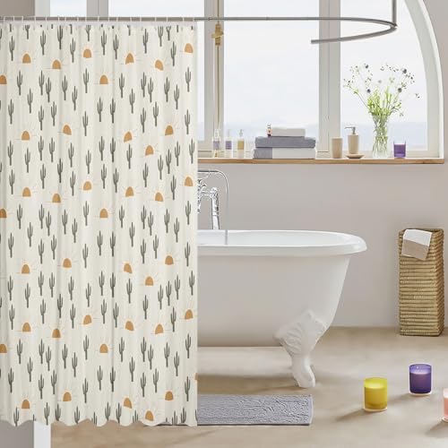 Feelyou Cactus Boho Succulent Shower Curtain for Kids