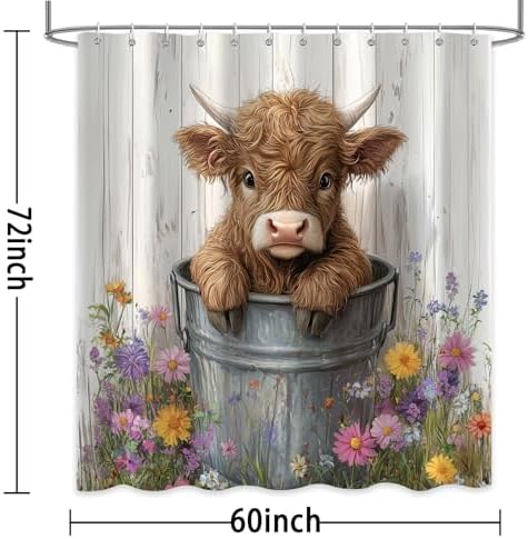 Sokdcam Farmhouse Cow Shower Curtain