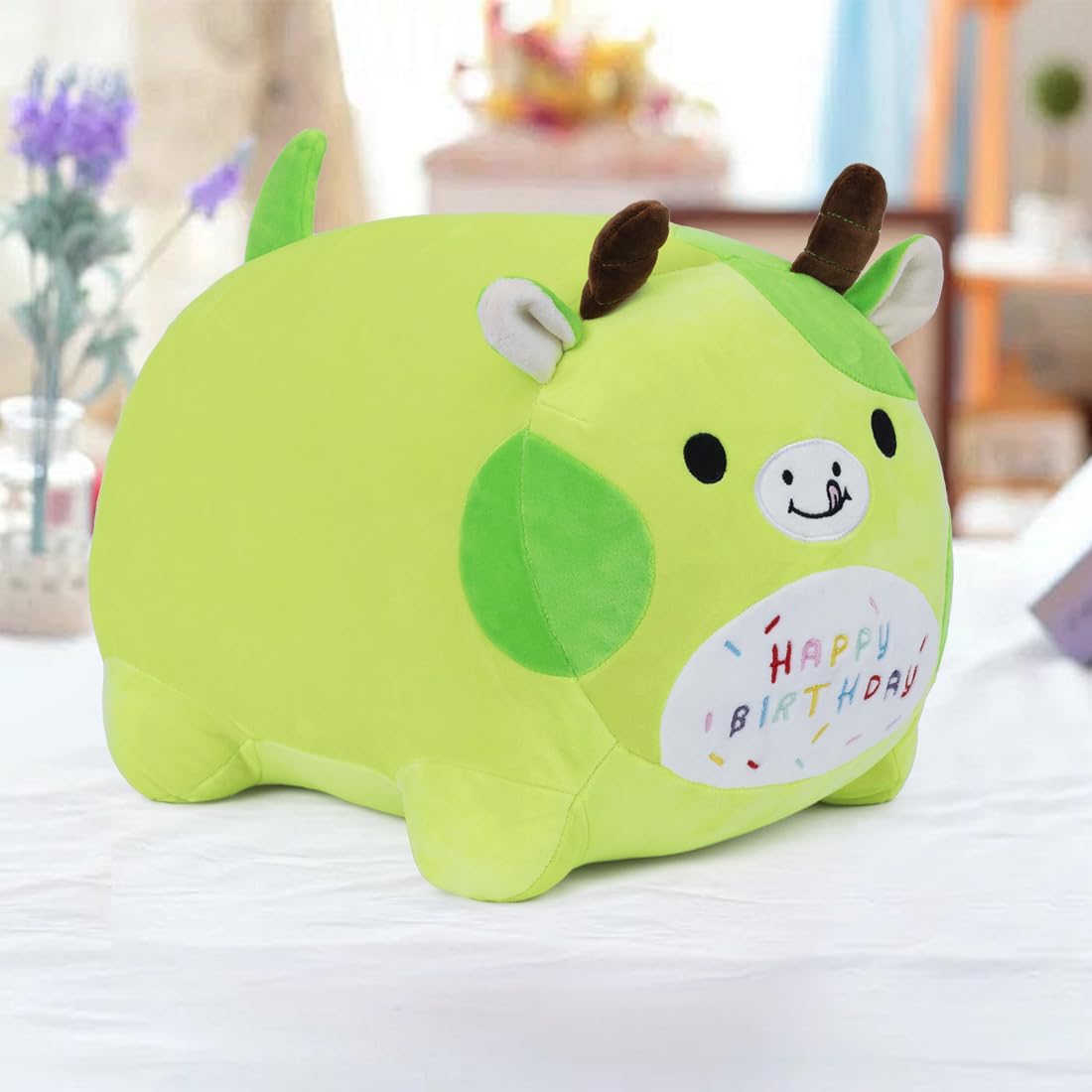 Yeqivo Birthday Cow Plush Pillow - 25cm