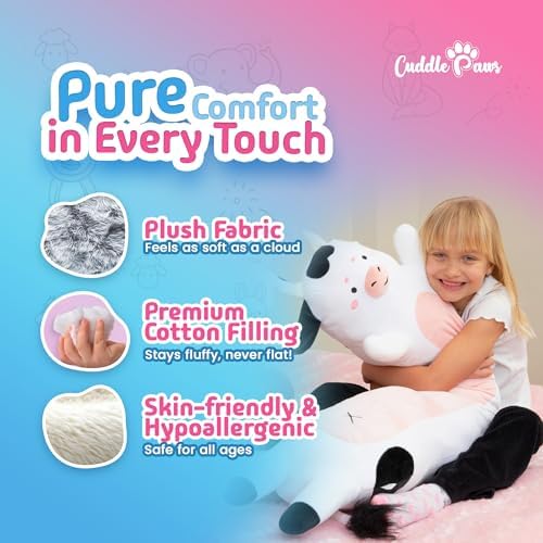 Cuddle Paws Cow Print Body Pillow