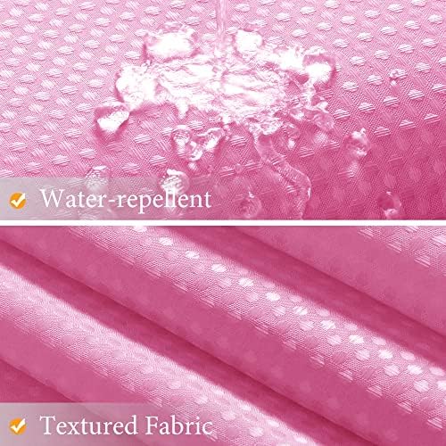 Light Pink Shower Curtain Set with 12 Metal Hooks for the Bathroom