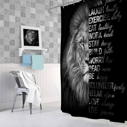 Lion Quote Shower Curtain