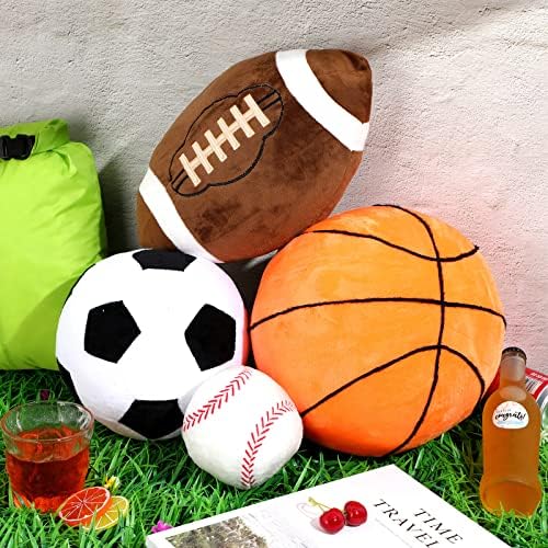 Sratte 4-Piece Sports Plush Pillow Set for Kids