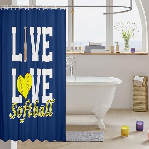 Softball Bath Curtain Set 72x72 Inch Castle Fairy