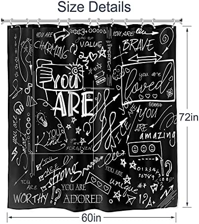 AMBZEK Black Funny Quotes 6-Piece Set for Bathroom Inspirational Art