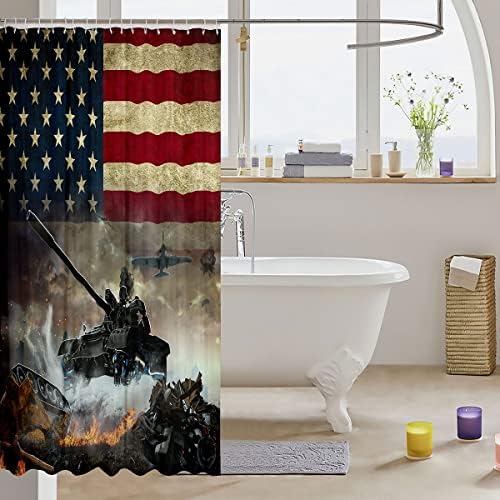 Erose Bridal American Flag Camouflage Bathroom Shower Curtain Set