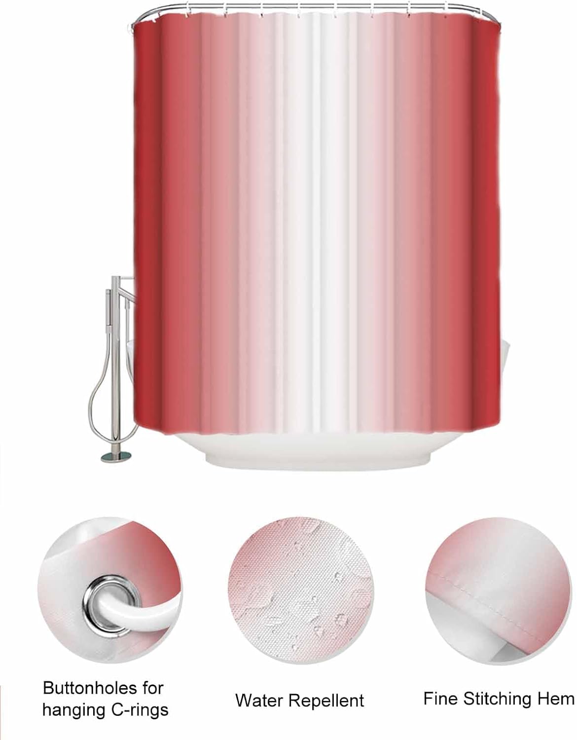 EZON-CH 36x72 waterproof shower curtain set Durable Breathable and Stylish