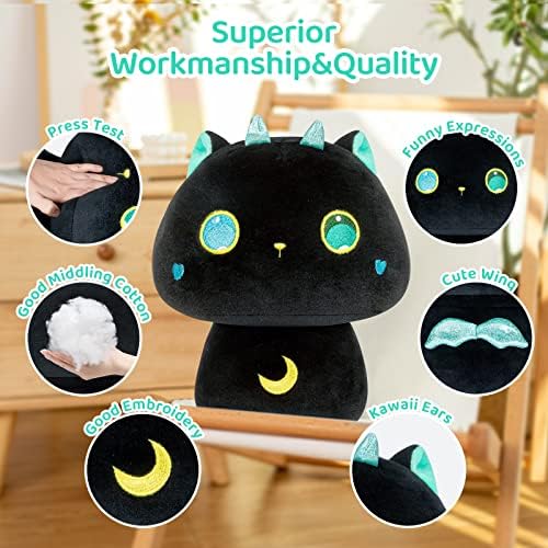 Squishy Cat Mushroom Plush Pillow