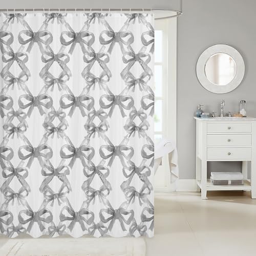 Feelyou Bow Bath Curtain for Kids 72x78 inches