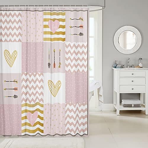 ugsu Castle Fairy Pink and White Washable bathroom curtain