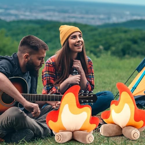 2 Pce Campfire Plush Fake Fire Decor PullCrease