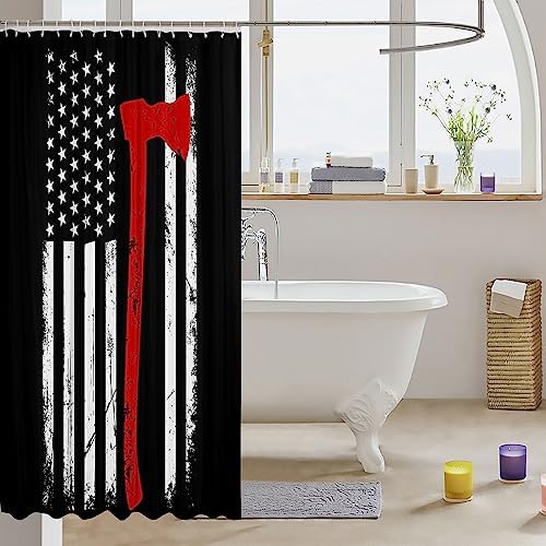 Firefighter Firetruck Shower Curtain Set