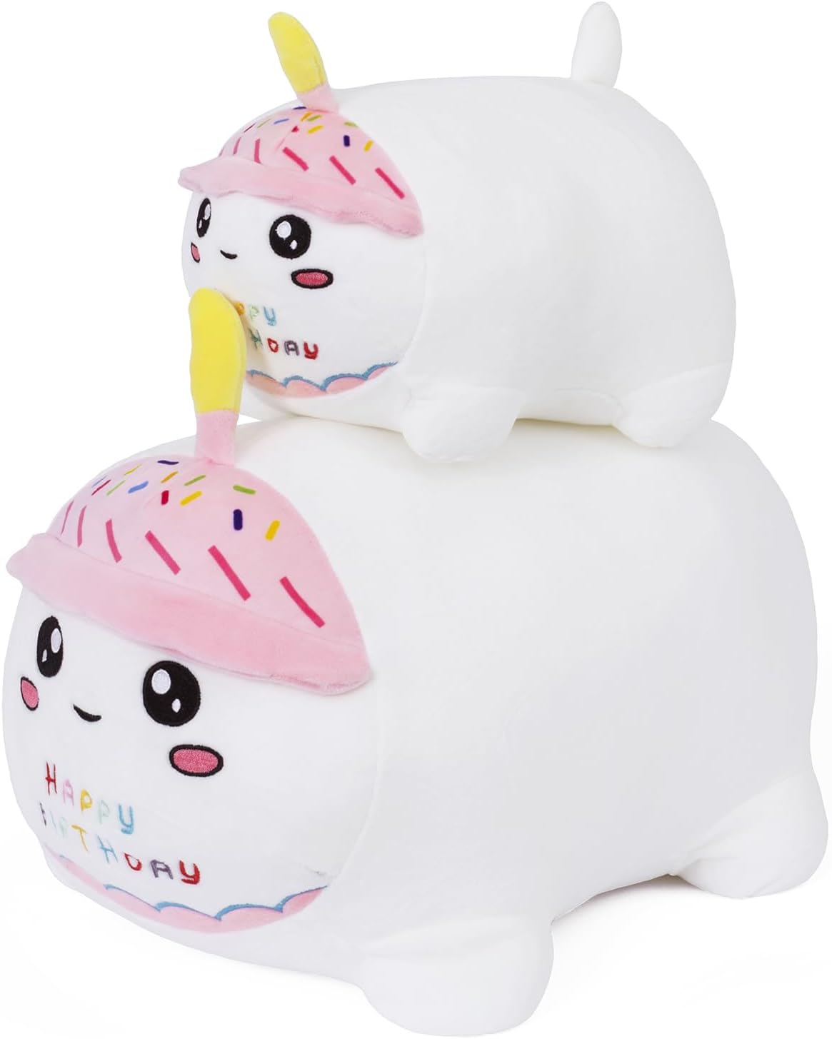 Yeqivo Birthday Cat Plush Pillow for Kids White 98 25cm