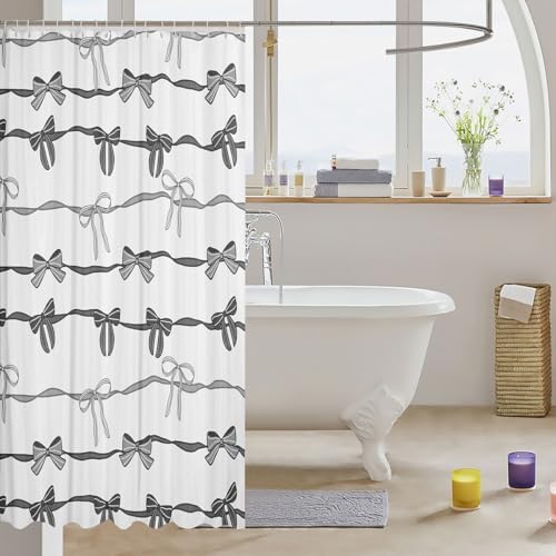 Fun Cartoon Bowknot Shower Curtain Set
