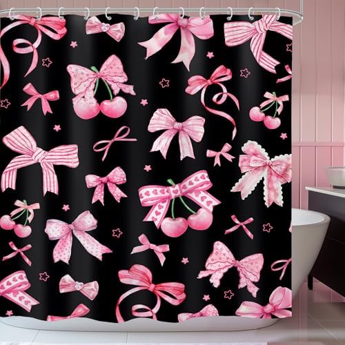 Lightinhome Pink Black Bow Showers