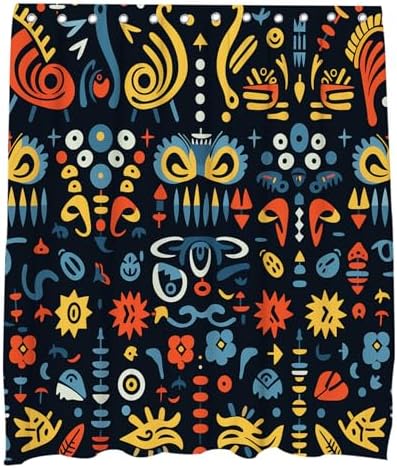 A Colorful Bohemian Washable Shower Curtain