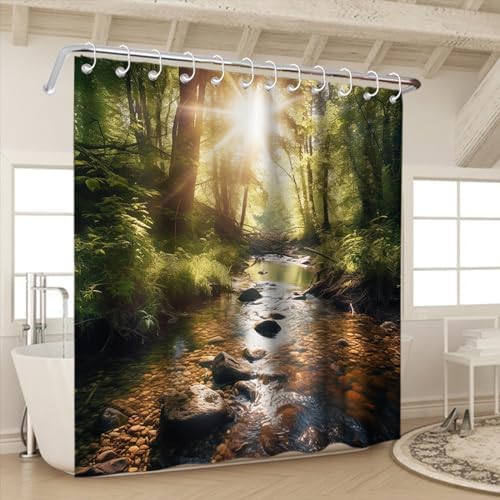 Sage Green Forest shower curtain