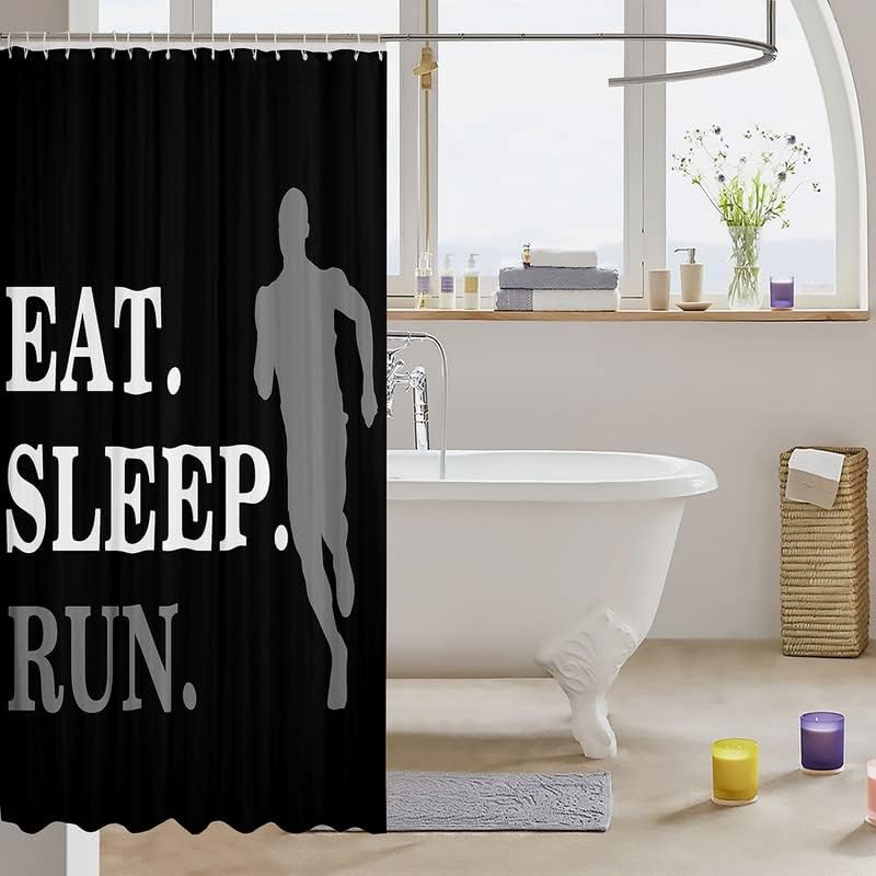 Jeffeloi Sports-Themed Running Bathroom Curtain 72x78 inches