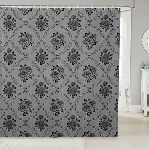 72x72 - Waterproof and Stylish 12-Hook Shower Curtain for Adults
