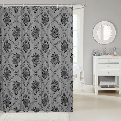 72x72 - Waterproof and Stylish 12-Hook Shower Curtain for Adults
