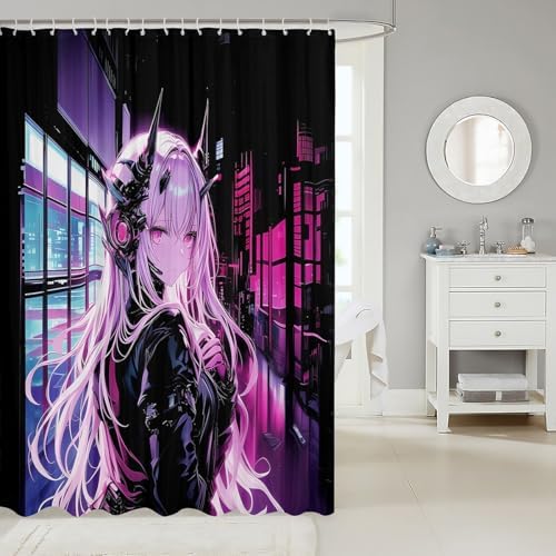 Erosebrildai Japanese Anime Washable Shower Curtain