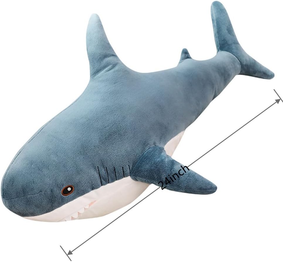 24 Shark Plush Pillow for Kids Adults - Soft Stretchy and Super Durable