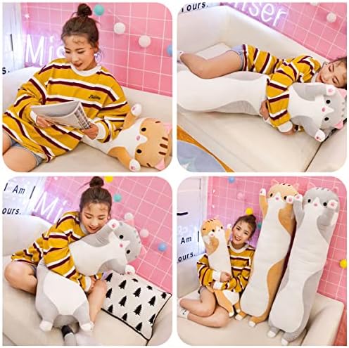 Cute Long-Legged Cat Body Pillow for Kids and Adults