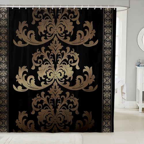 Feelyou Vintage Damask Bath Curtain Set